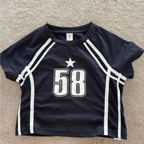 SHEIN Other - SHEIN Dark Blue Kids Tee with White Accents